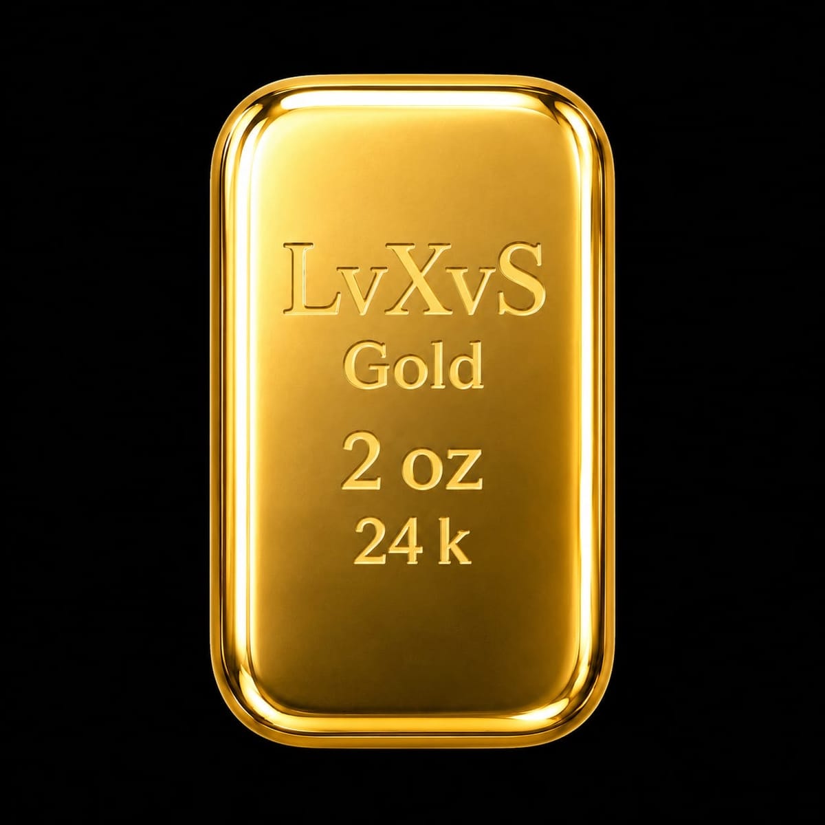 LvXvS two-ounce 24k gold bar